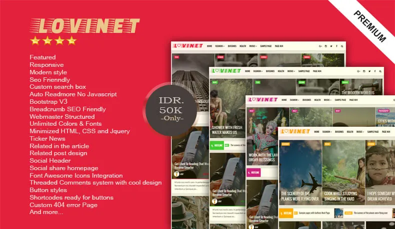Lovinet Magazine Responsive Blogger Template preview